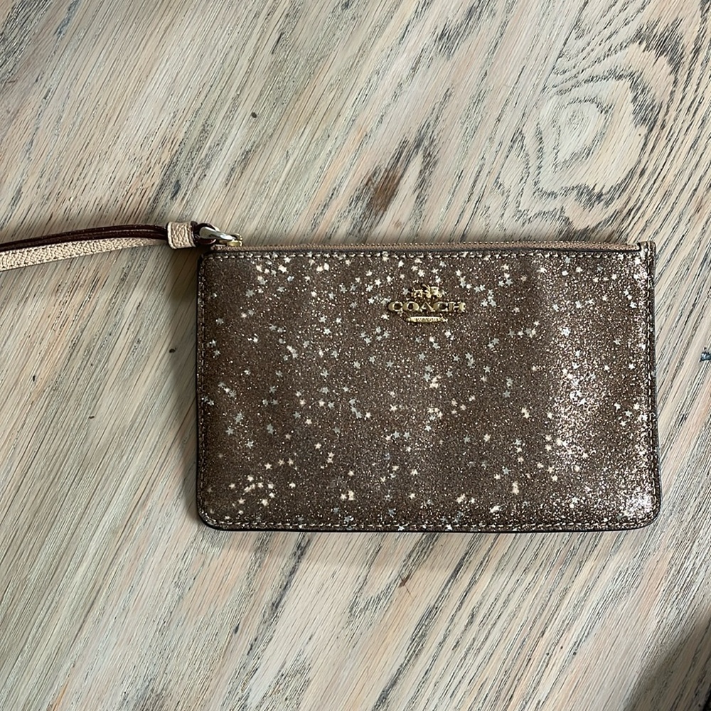 Coach glitter wristlet bag